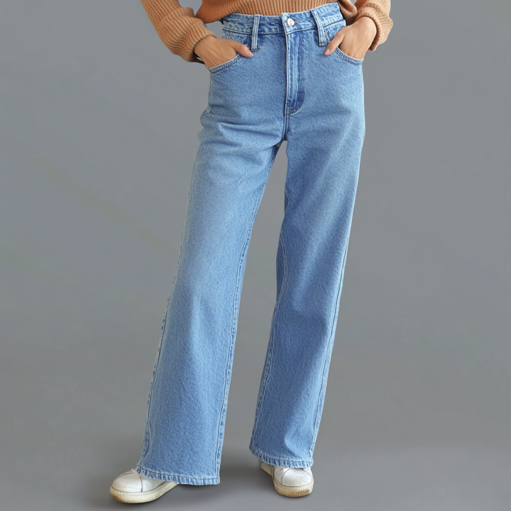 Blå Ret Spaghetti Bukser