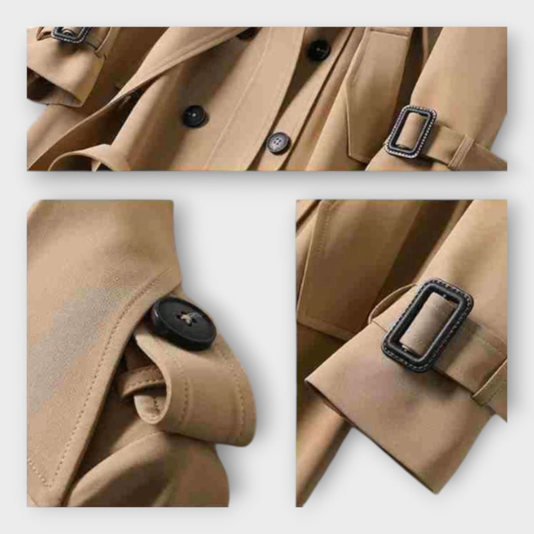 Klassisk Lang Trenchcoat med Bælte