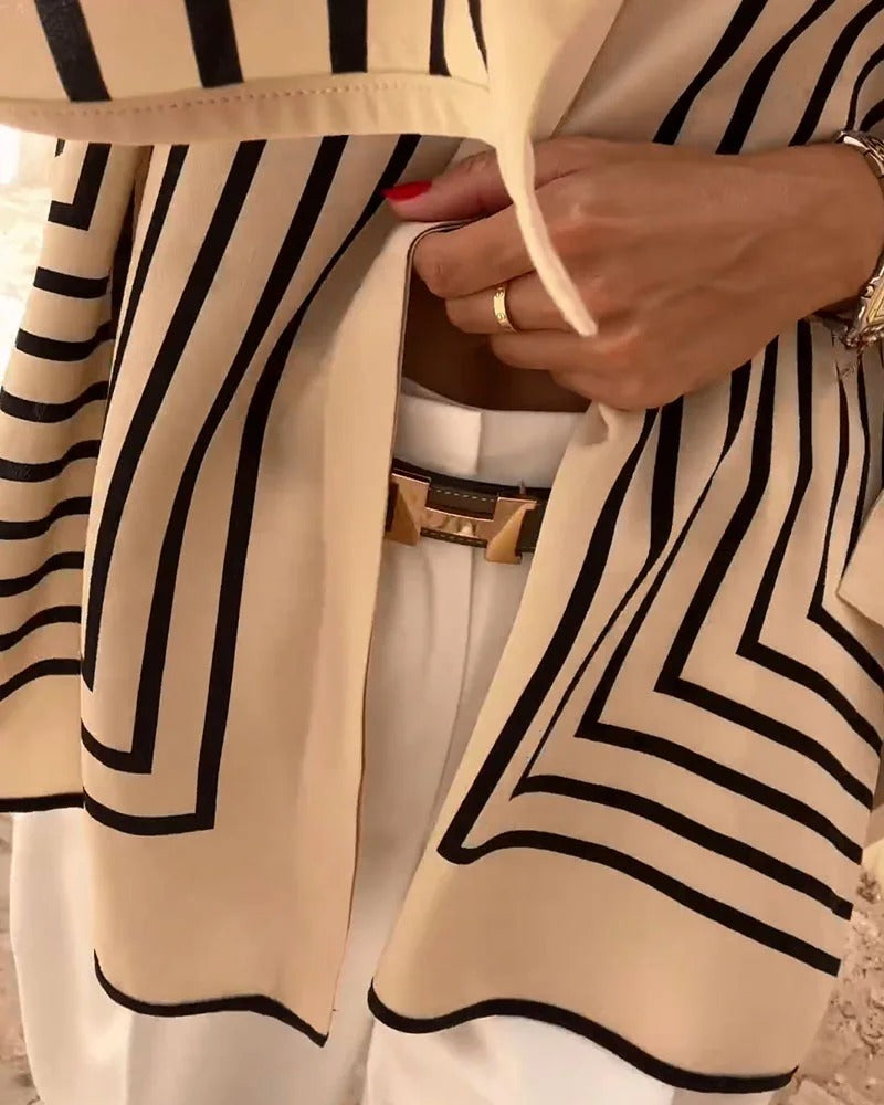 Skjorte med Stribet Elegant Stil